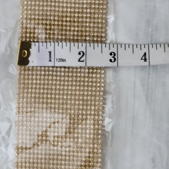 Full Rhinestone Crystal Mesh Pave Wide Belt Gold Black Silver Adjustable Womens main image 5